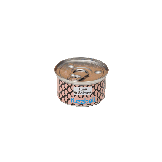 tuna and salmon cat food tin
