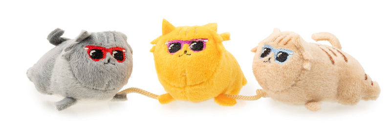 set of three cool cats plush cat toys