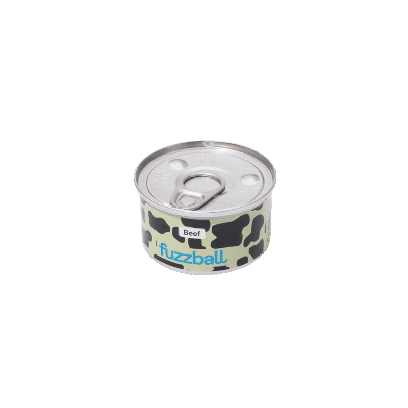beef cat food tin