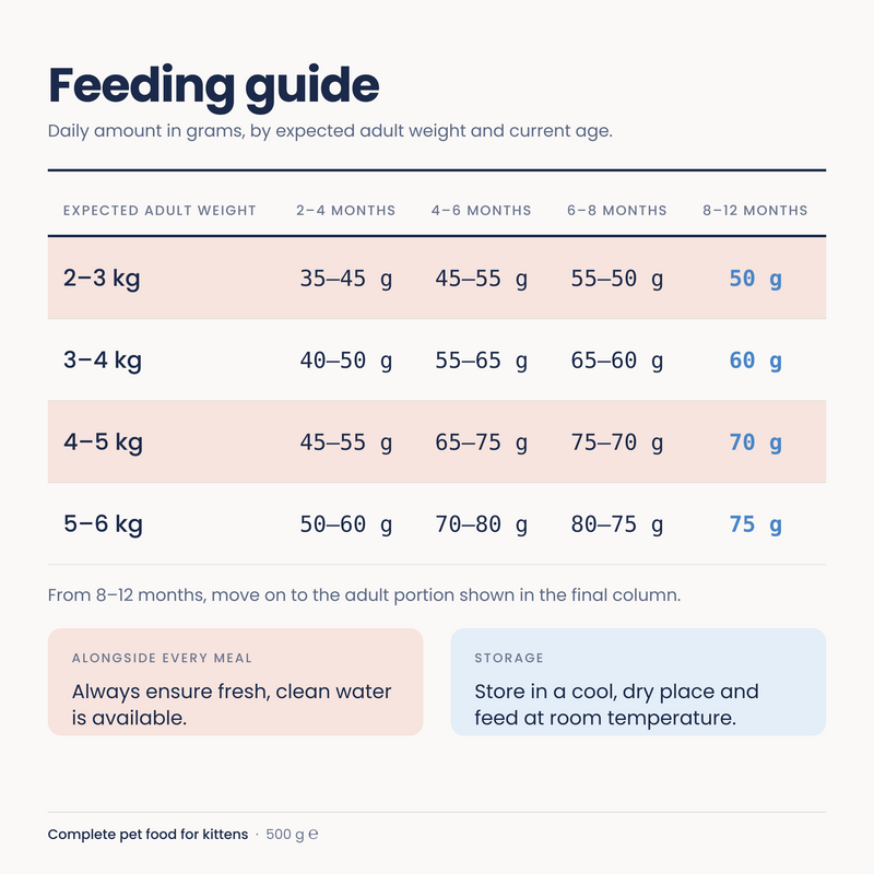 Chicken and Salmon with Sweet Potato | Kitten Food (500g bag)