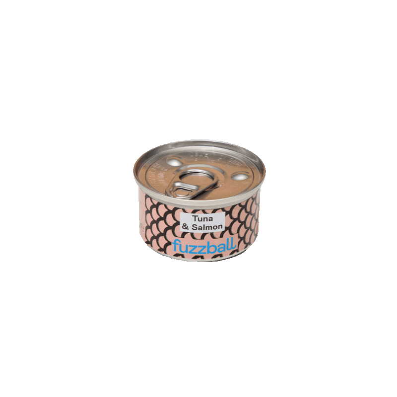 tuna and salmon cat food tin