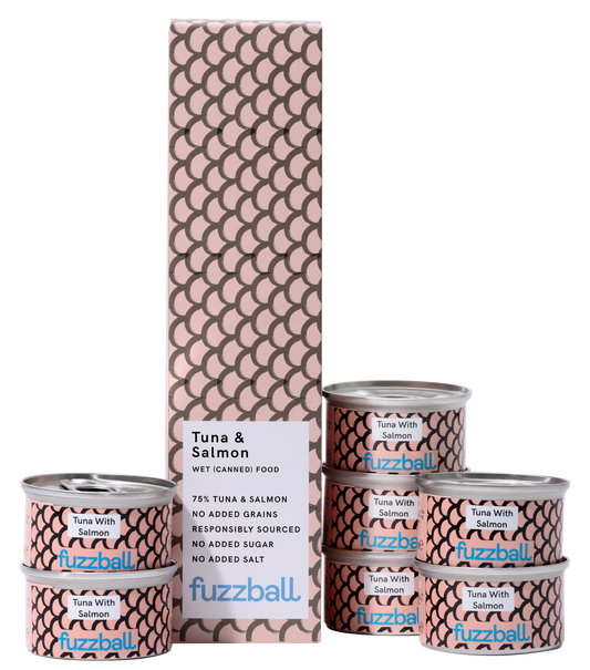 tuna and salmon tinned cat food